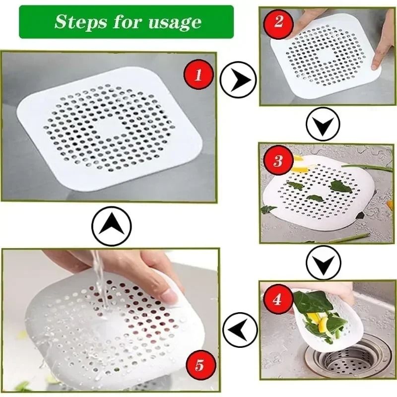 Shower Drain Hair Catcher Sink Strainer Filter Bathtub Drain Stopper Set Of 4 9