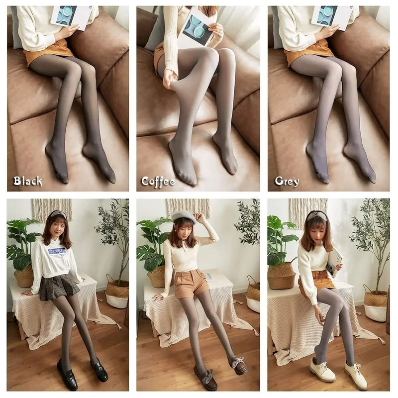 Thermal Fleece Tights Warm Winter Pantyhose Fleece Lined Seamless Leggings 7