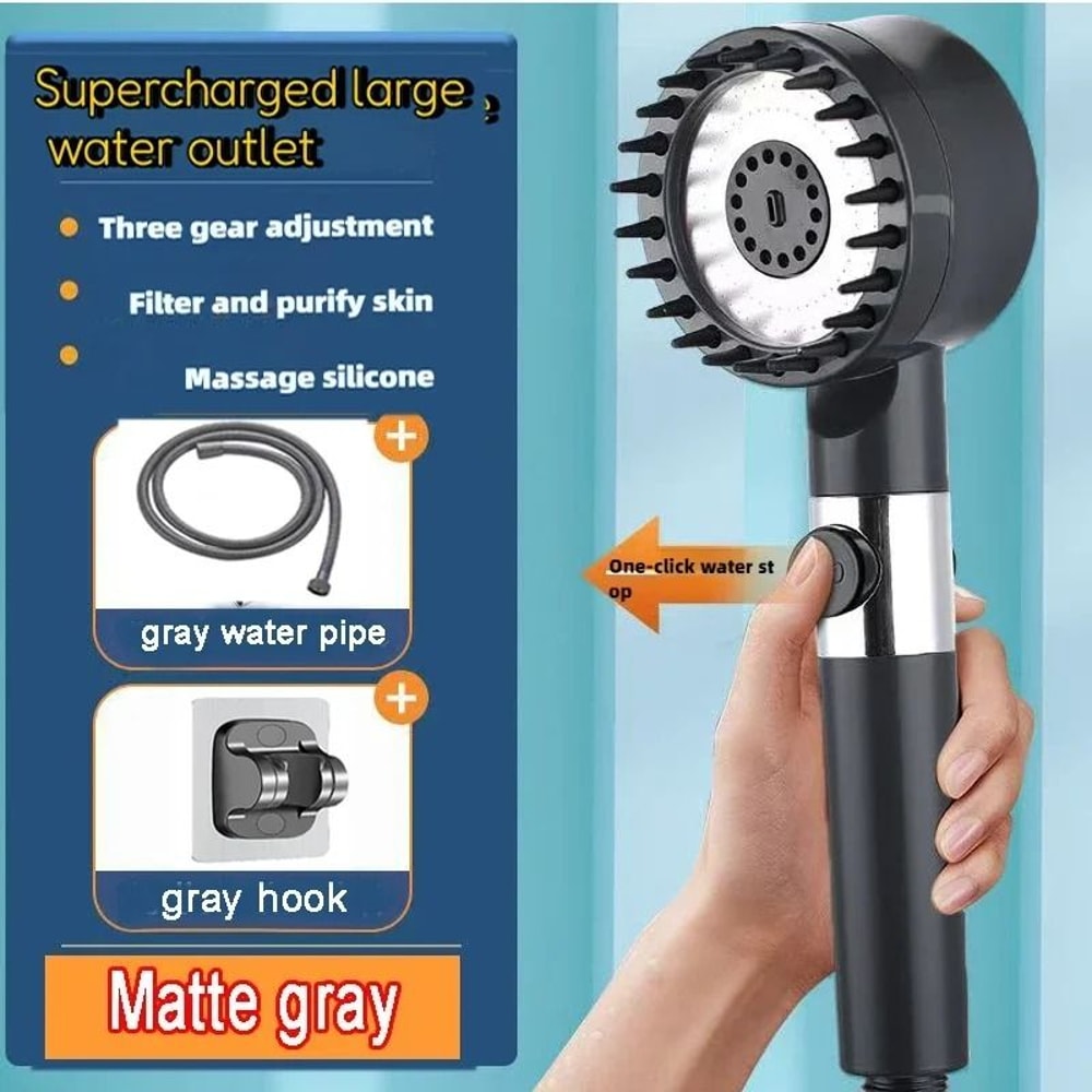 High Pressure Shower Head Rainfall 3 Mode Shower Head With Filter And Water Stop 5