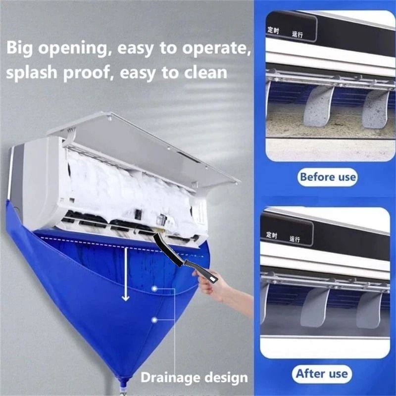 Air Conditioner Cleaning Bag AC Cleaning Cover With Drain Pipe Split AC Wash Cover 9