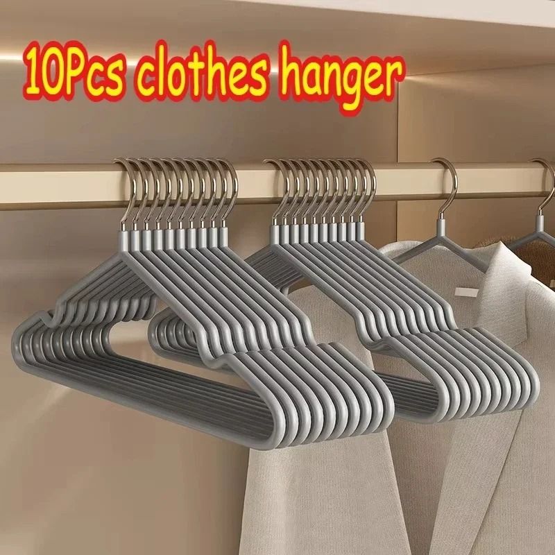 Metal No Slip Clothes Hangers Space Saving Durable Coat Hangers Set Of 10 1