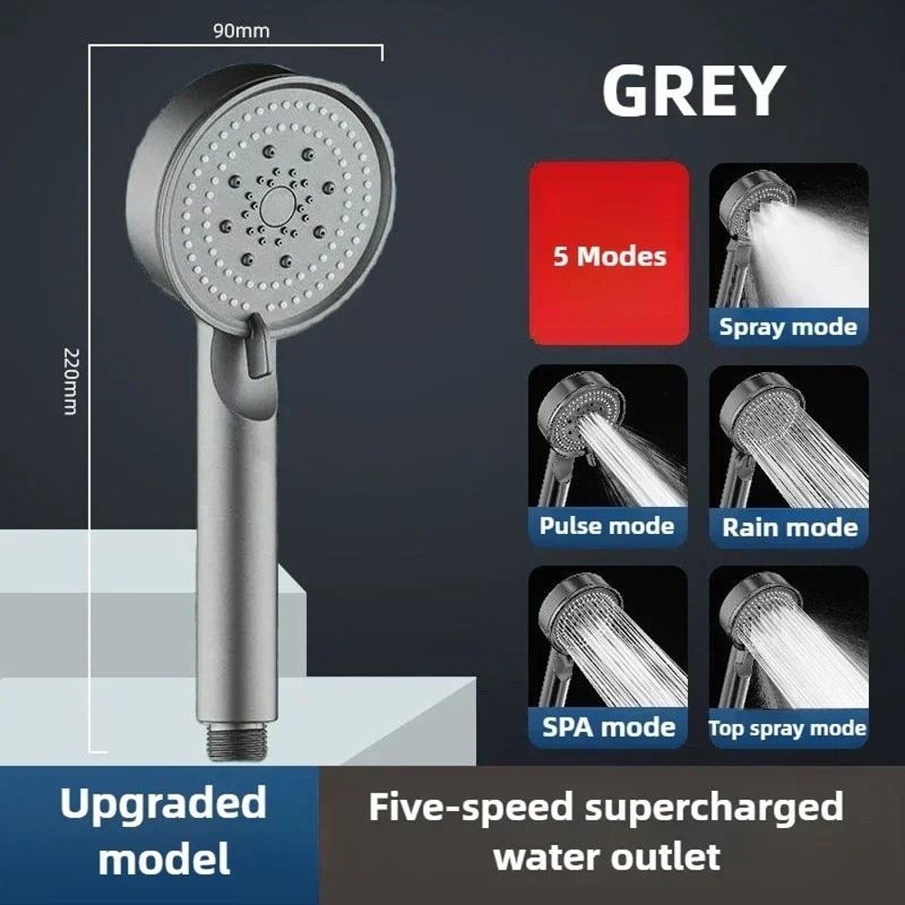 Pressure Boost Shower Head 5 Mode Shower Head Adjustable Massage Shower Nozzle 3