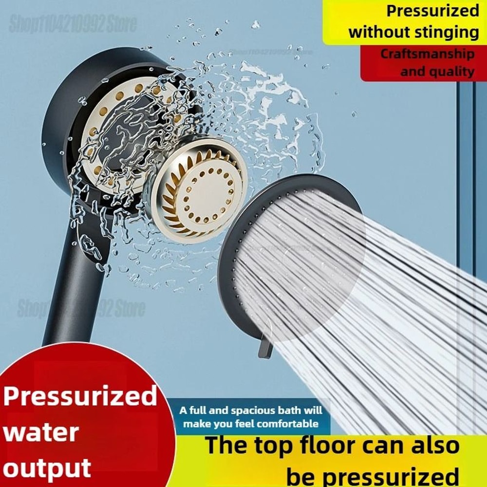 Pressure Boost Shower Head 5 Mode Shower Head Adjustable Massage Shower Nozzle 10