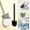 Silicone Toilet Brush And Holder Wall Mounted Quick Drying Deep Cleaning Brush 0