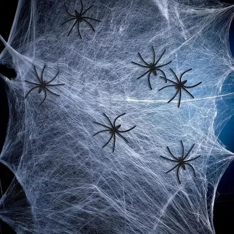 Halloween Spider Web Decoration Fake Spider Web Cotton Thread Haunted House Decor 0