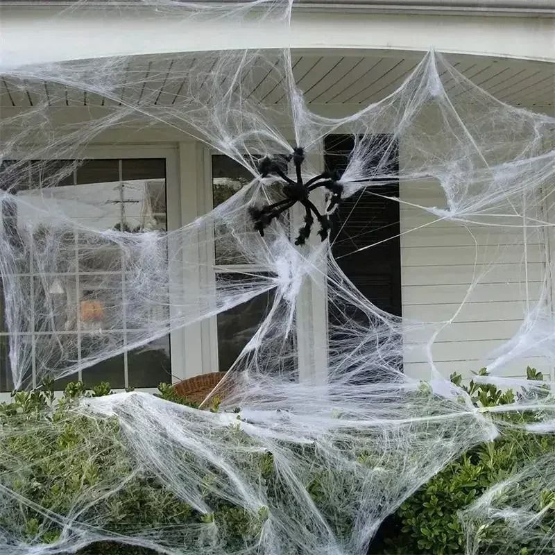 Halloween Spider Web Decoration Fake Spider Web Cotton Thread Haunted House Decor 7