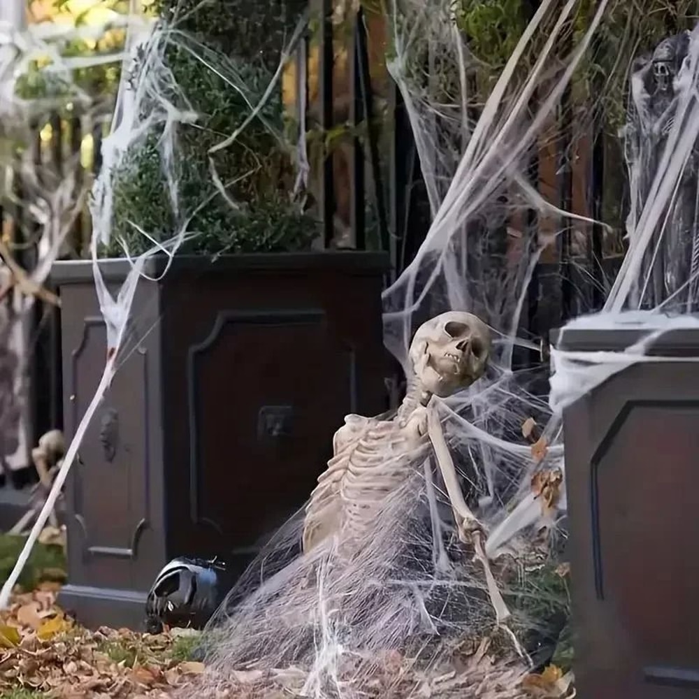 Halloween Spider Web Decoration Fake Spider Web Cotton Thread Haunted House Decor 9