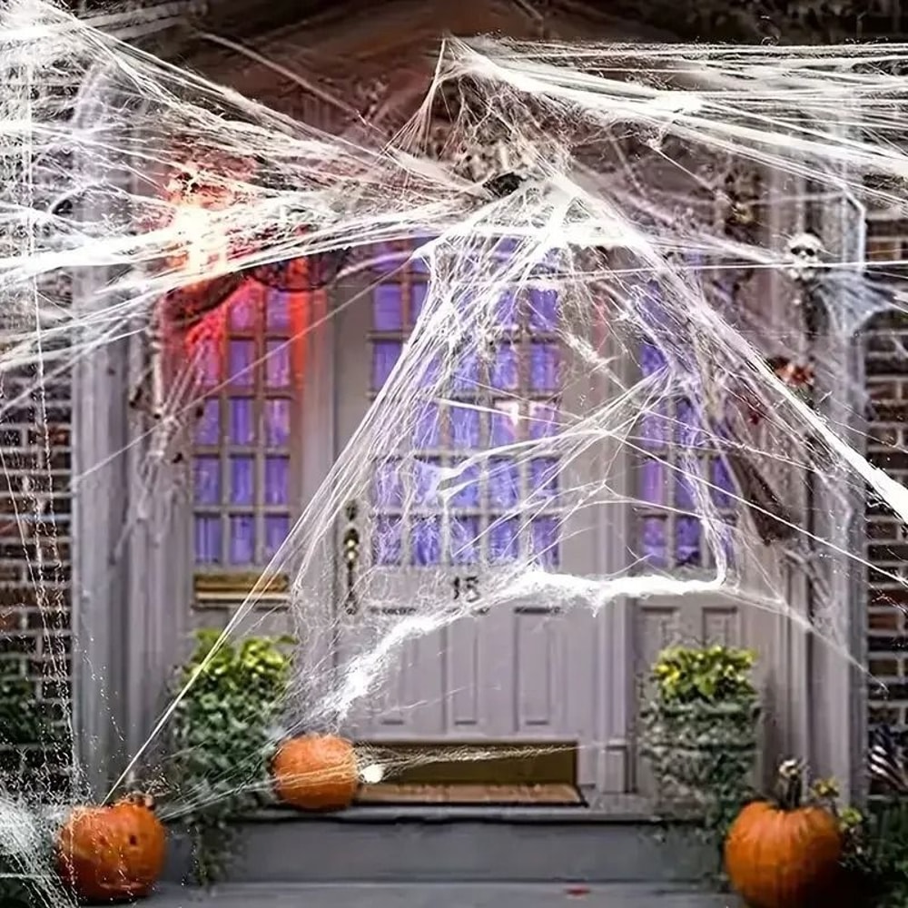 Halloween Spider Web Decoration Fake Spider Web Cotton Thread Haunted House Decor 10