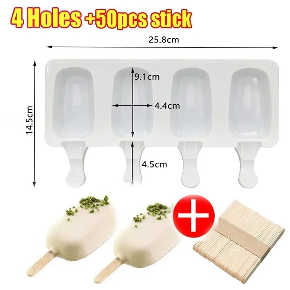 Silicone Popsicle Mold Ice Cream Mold Tray DIY Dessert Popsicle Moulds For Homemade Treats 5