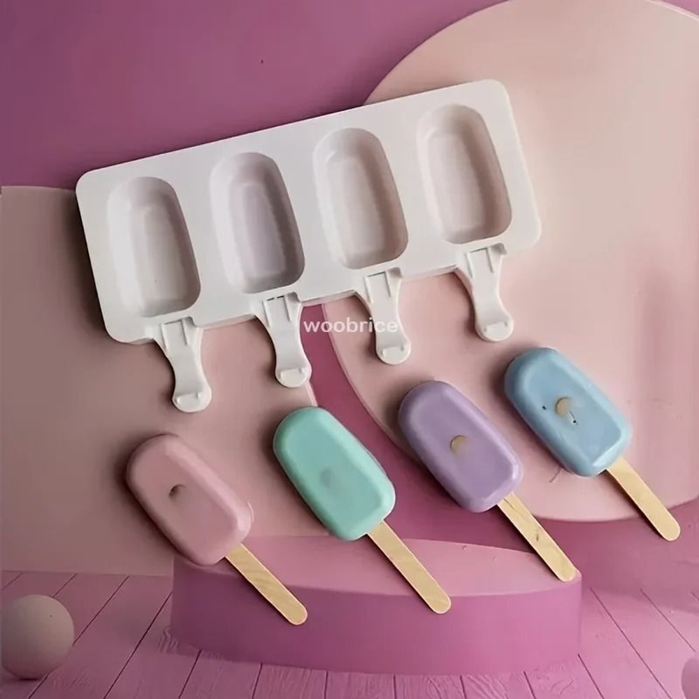 Silicone Popsicle Mold Ice Cream Mold Tray DIY Dessert Popsicle Moulds For Homemade Treats 10