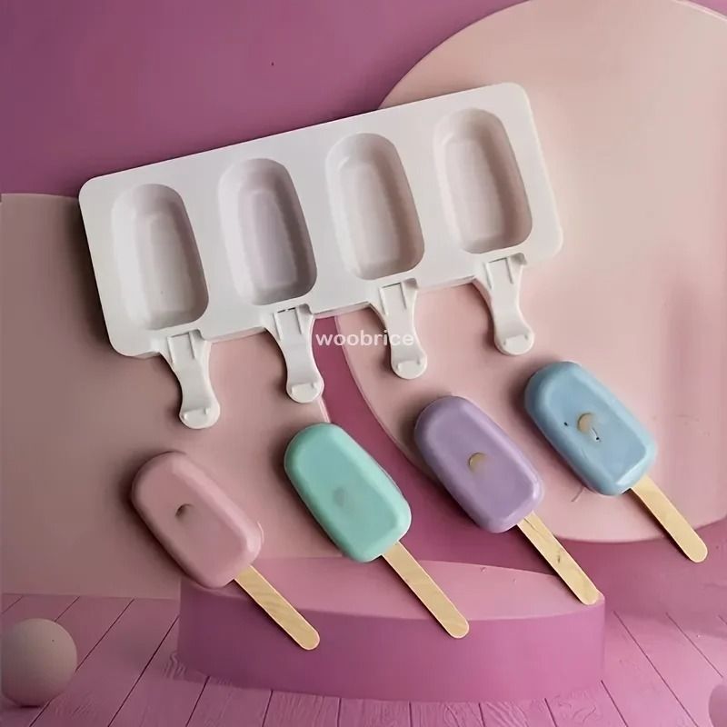 Silicone Popsicle Mold Ice Cream Mold Tray DIY Dessert Popsicle Moulds For Homemade Treats 10
