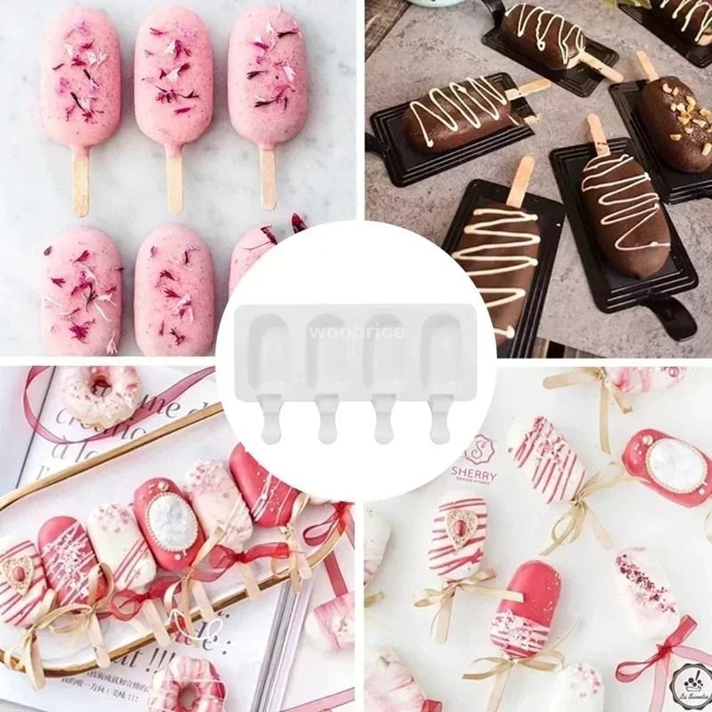 Silicone Popsicle Mold Ice Cream Mold Tray DIY Dessert Popsicle Moulds For Homemade Treats 6