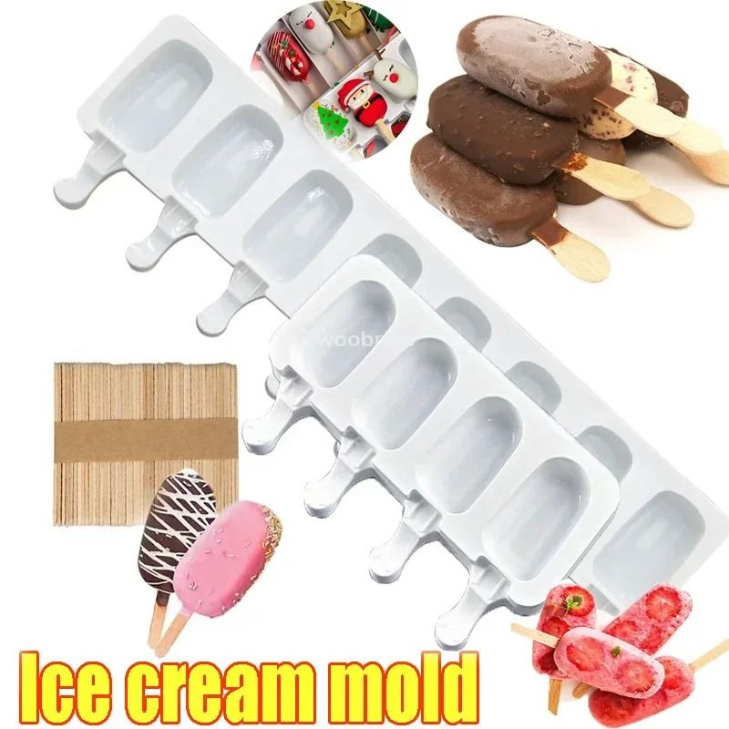 Silicone Popsicle Mold Ice Cream Mold Tray DIY Dessert Popsicle Moulds For Homemade Treats 8