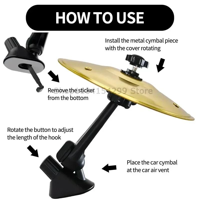 Car Vent Drum Decoration Mini Drum Cymbal Toy Car Air Vent Accessory For Interior Decor 9