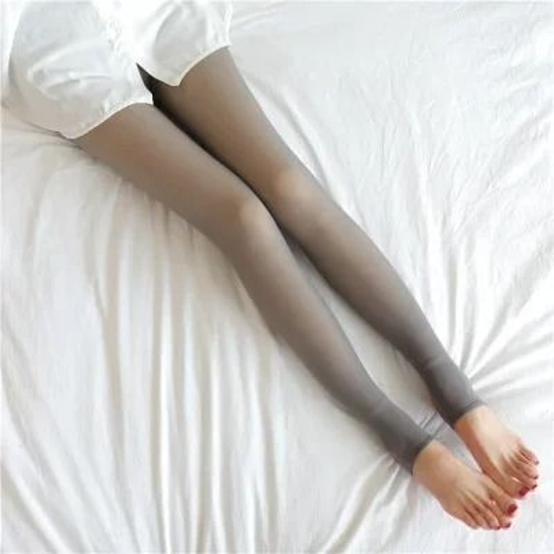 Thermal Fleece Tights Fake Translucent Winter Warm Pantyhose Plush Lined Leggings 4