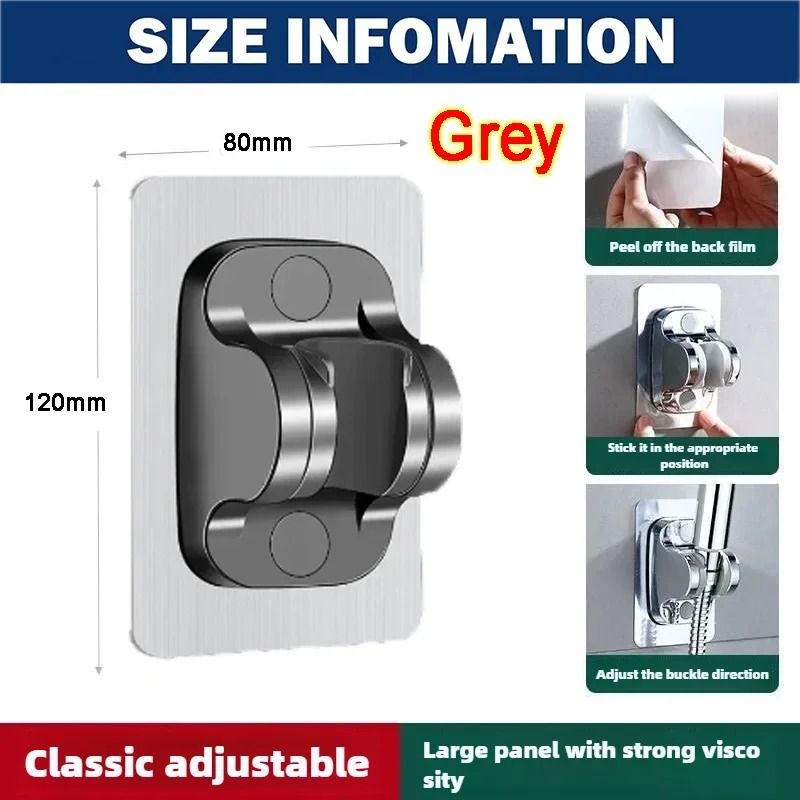 Suction Cup Shower Head Holder 360 Adjustable No Drill Shower Wall Mount Bracket 2