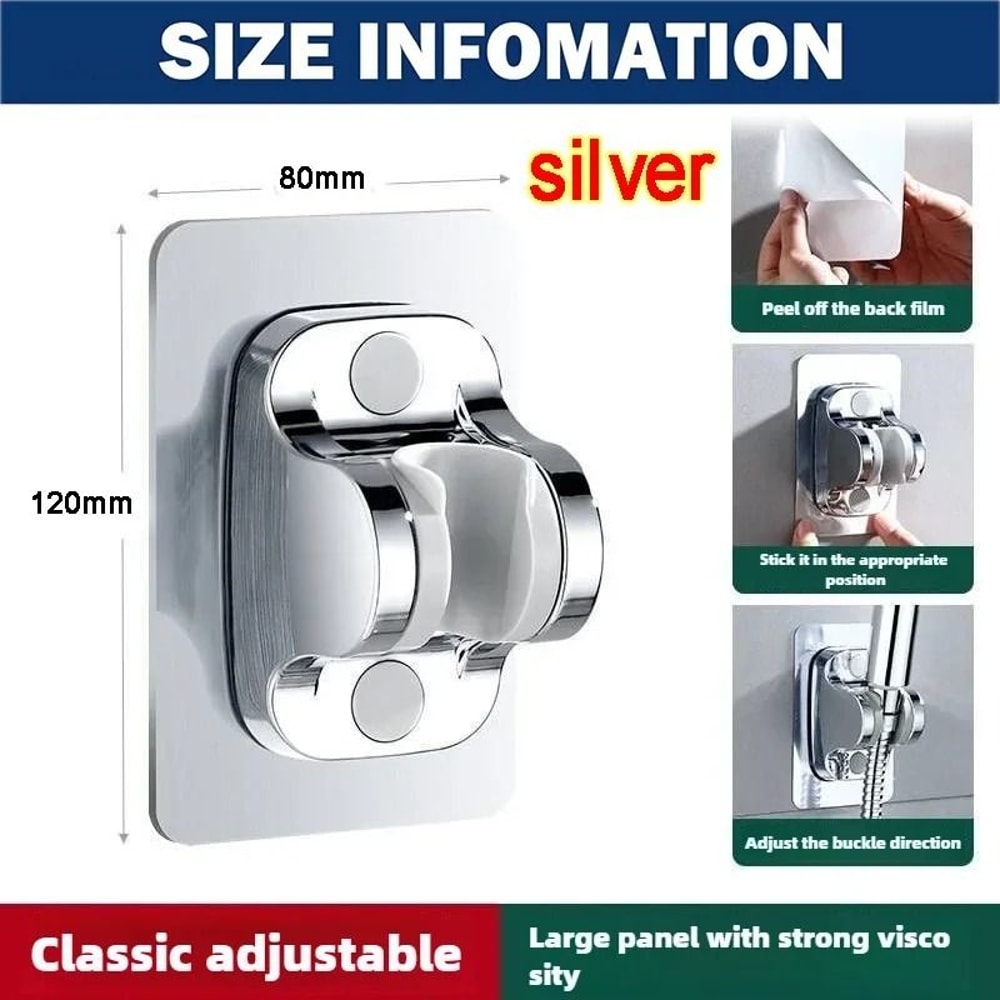 Suction Cup Shower Head Holder 360 Adjustable No Drill Shower Wall Mount Bracket 3