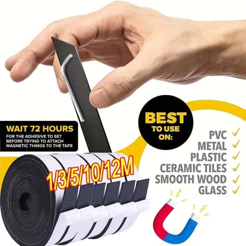 Self Adhesive Magnetic Tape Flexible Magnet Strip Strong Magnetic Strips for Fridge
