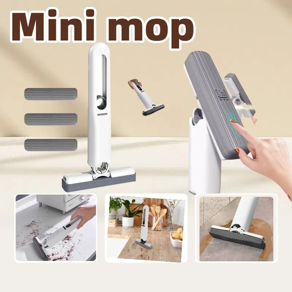 Handheld Mini Mop Self Wringing Sponge Desktop Cleaning Mop For Kitchen Countertops 9