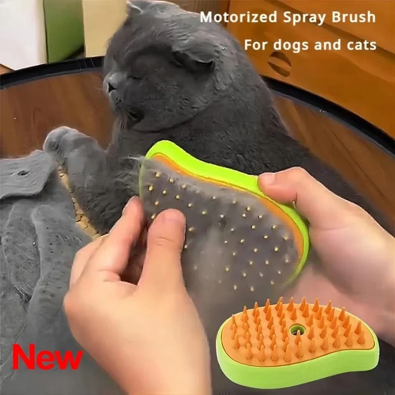 Steam Pet Brush Cat Grooming Brush Electric Spray Brush Dog Shedding Massage Comb 9