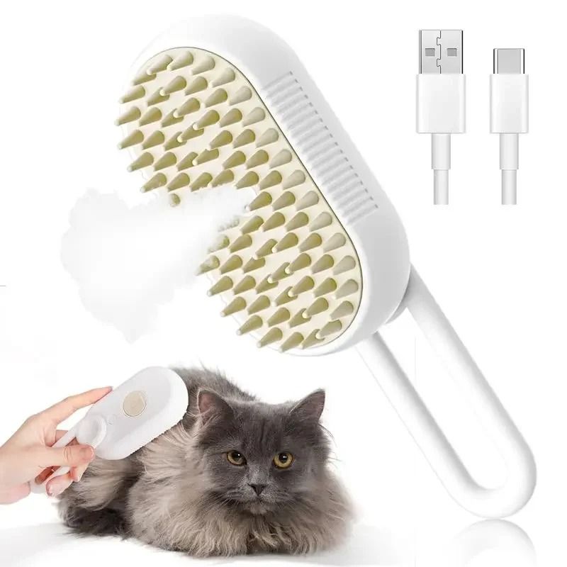 Steam Pet Brush Cat Grooming Brush Electric Spray Brush Dog Shedding Massage Comb 3