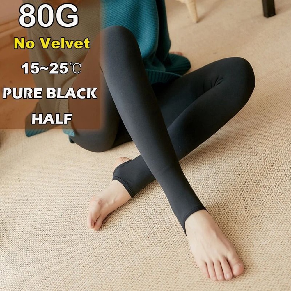 Women Thermal Leggings Fleece Lined Tights High Waist Fake Translucent Pantyhose 1