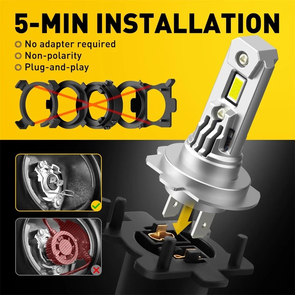 AUXITO H7 LED Headlight Bulb 12V Canbus Error Free High Brightness Turbo Lights 1