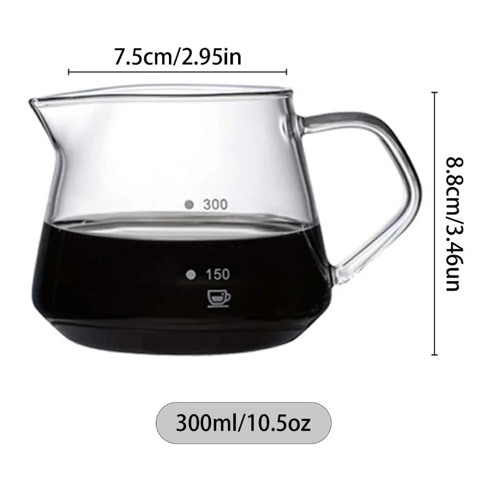 Pour Over Coffee Maker Set Glass Carafe With Reusable Glass Filter 300ml 600ml 1