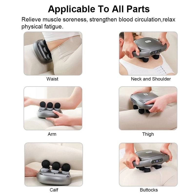 Professional Massage Gun Deep Tissue Massager With 6 Heads High Frequency Muscle Relief 8