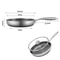 Stainless Steel Nonstick Frying Pan With Lid Honeycomb Fry Pan Induction Compatible 1