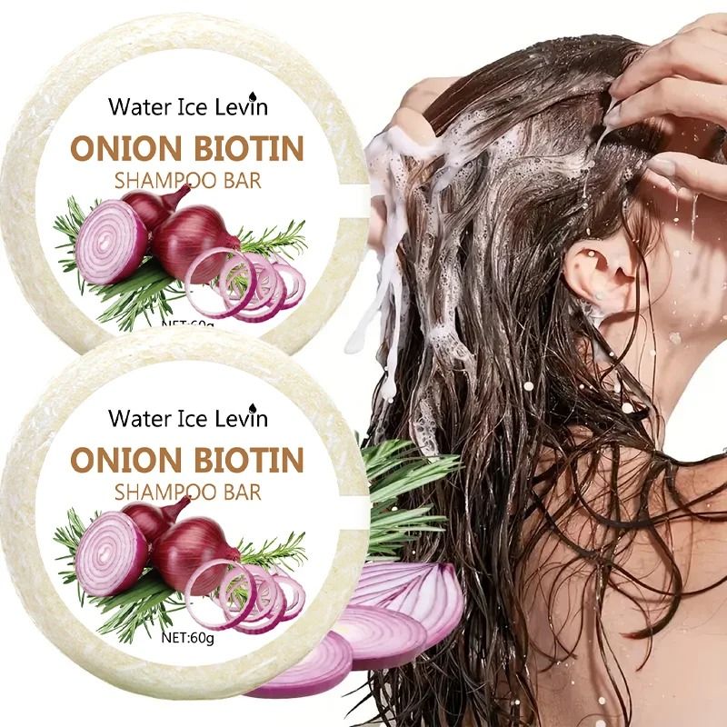 Onion Biotin Shampoo Bar With Rosemary Extract Moisturizing Solid Shampoo 60g 0