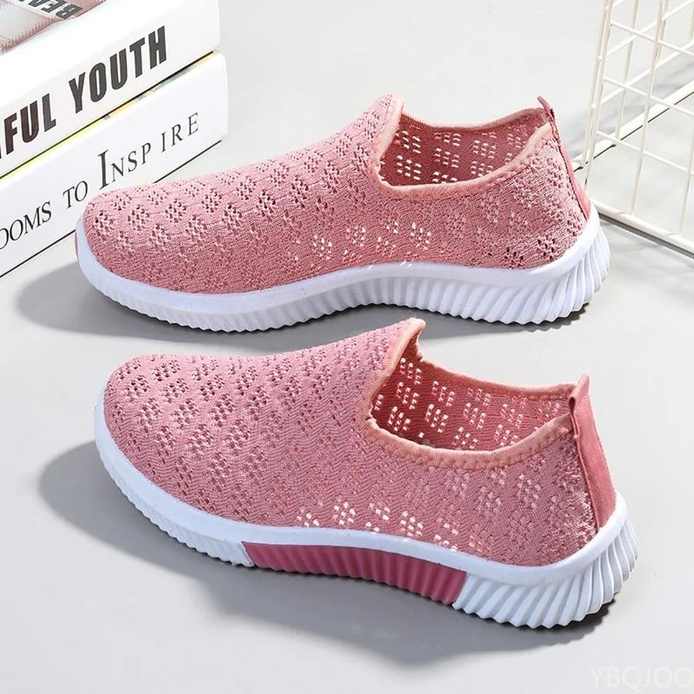 Womens Mesh Sneakers Breathable Casual Shoes Lightweight Soft Sole Walking Flats 3