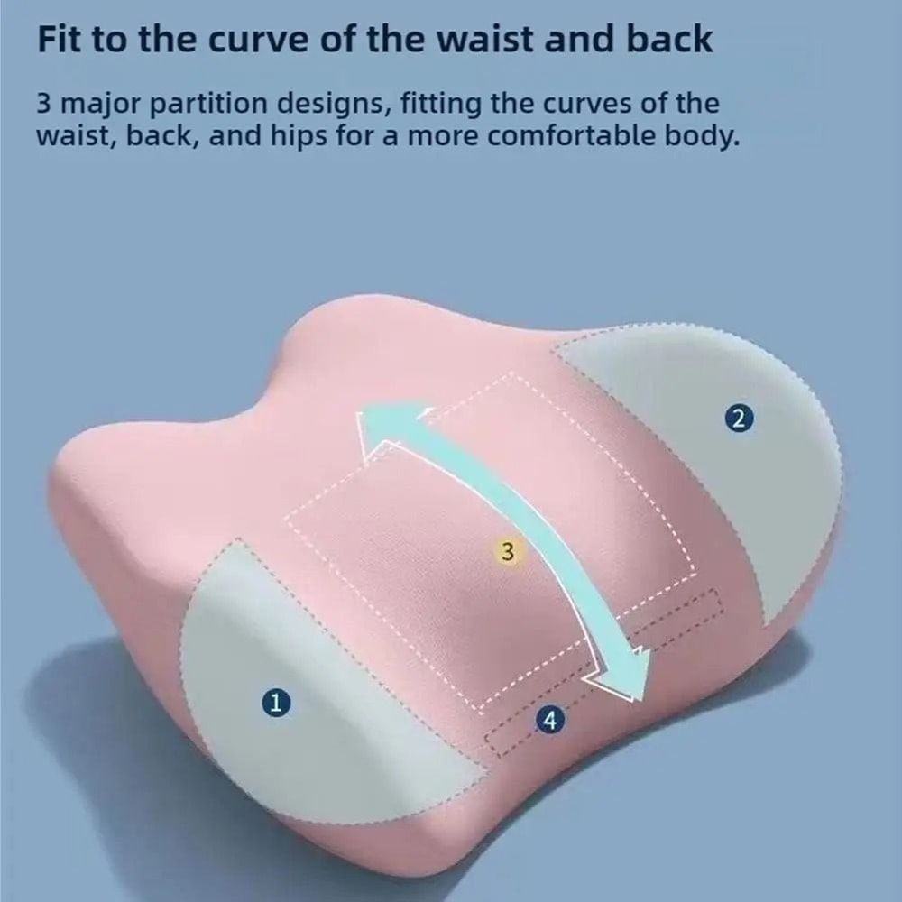 Ergonomic Lumbar Support Pillow Memory Foam Back Cushion Sleep Lower Back Support 8