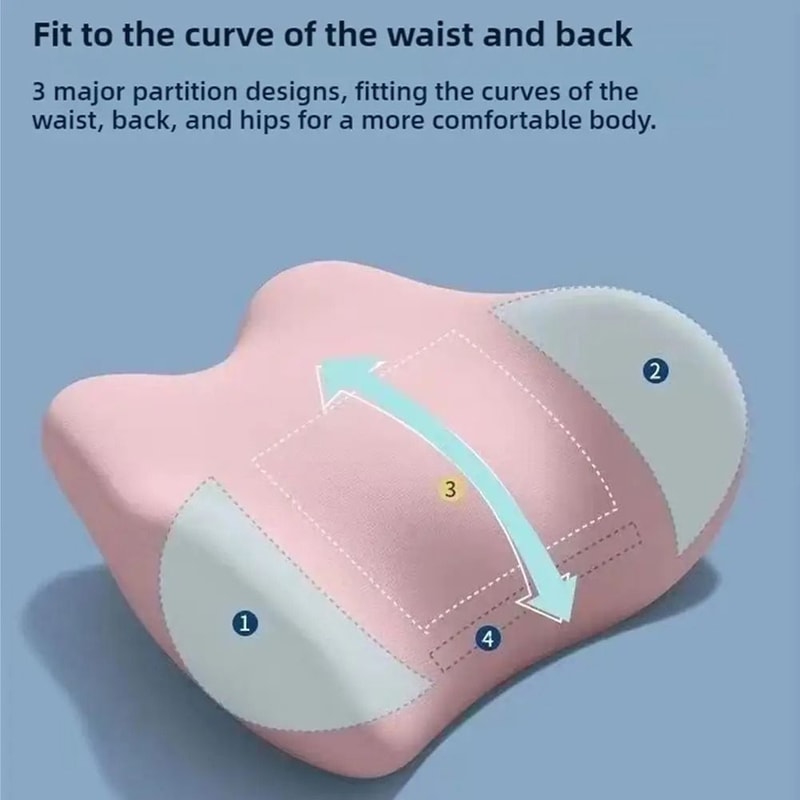 Ergonomic Lumbar Support Pillow Memory Foam Back Cushion Sleep Lower Back Support 8