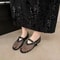 Mary Jane Flats Womens Cut Out Fishnet Shoes Round Toe Buckle Strap Flats 4
