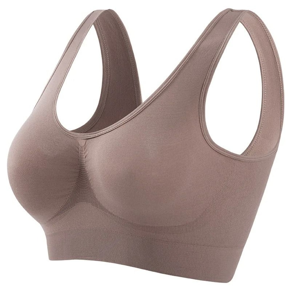 Seamless Sports Bra Wireless Push Up Bra Breathable No Pad Crop Top S 5XL 8
