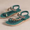 Boho Summer Sandals Womens Beach Flip Flops Low Heel Comfortable Shoes 9
