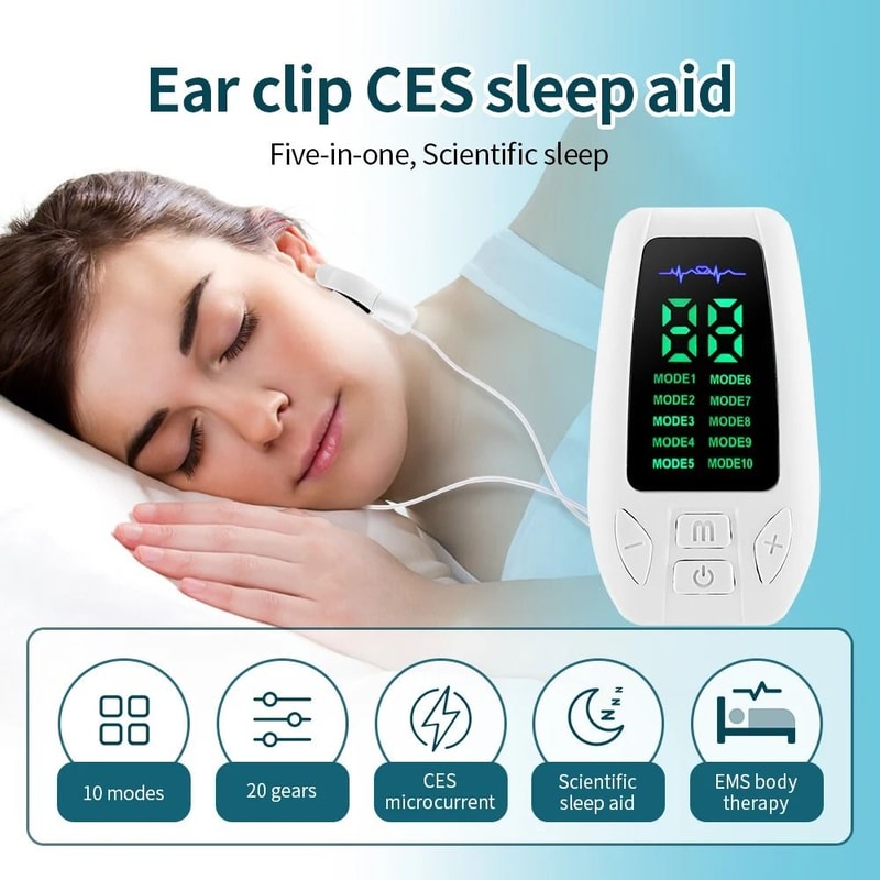Sleep Aid Device Microcurrent Sleep Machine CES Therapy Device 10 Modes Relaxation Tool 0