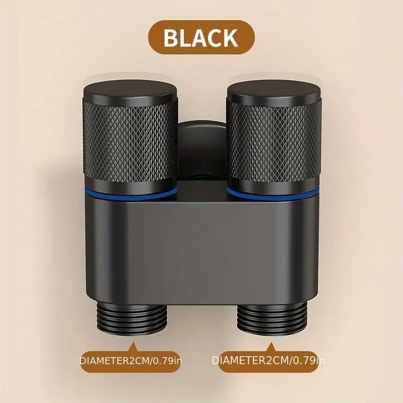 Stainless Steel Double Outlet Angle Valve Large Flow Shower And Washing Machine Control Valve 0