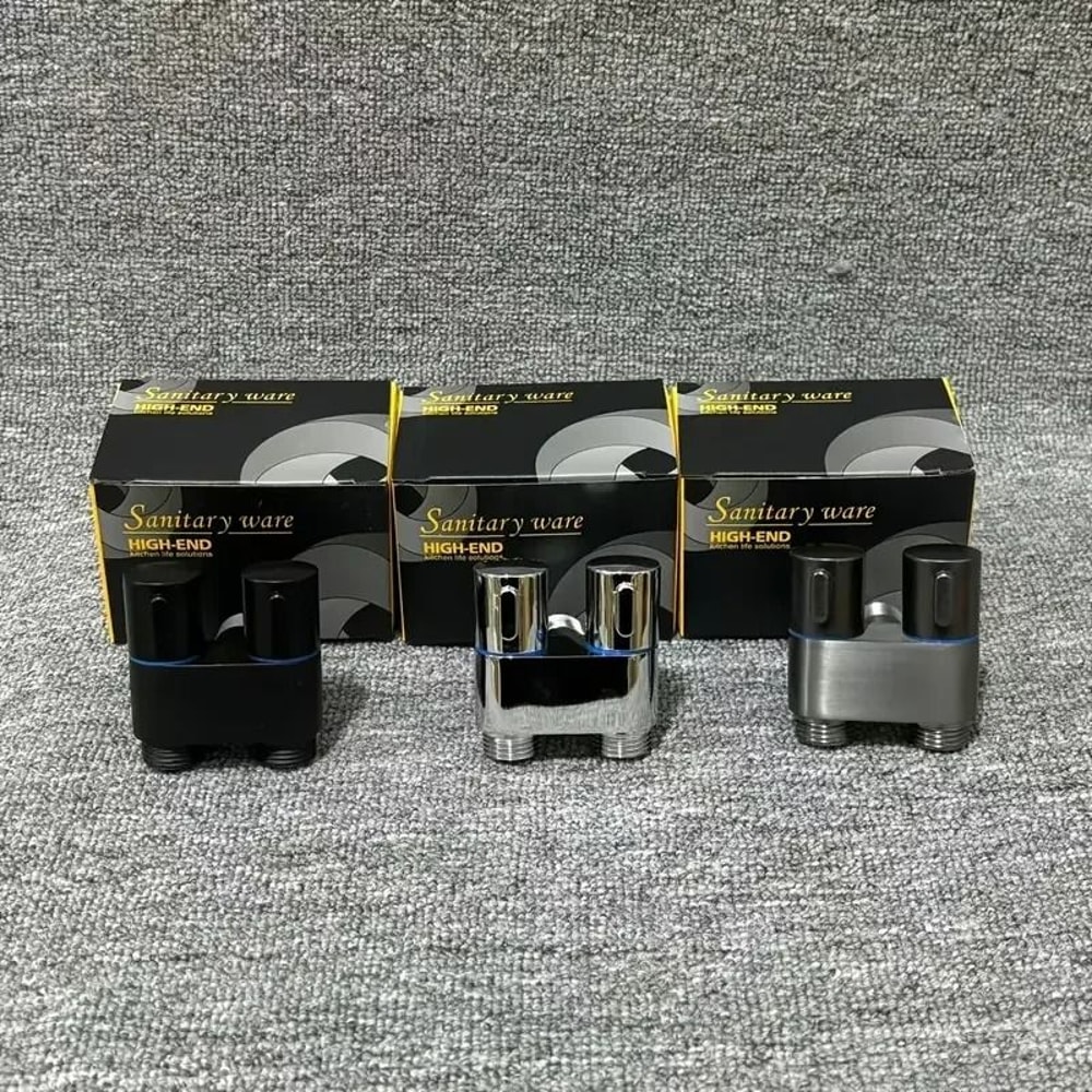 Stainless Steel Double Outlet Angle Valve Large Flow Shower And Washing Machine Control Valve 12