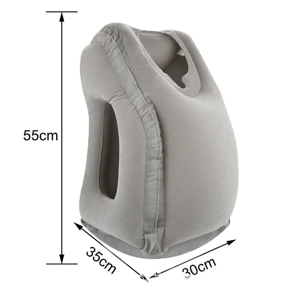 Inflatable Travel Pillow Airplane Neck Pillow With Chin Support Portable Headrest Cushion 6