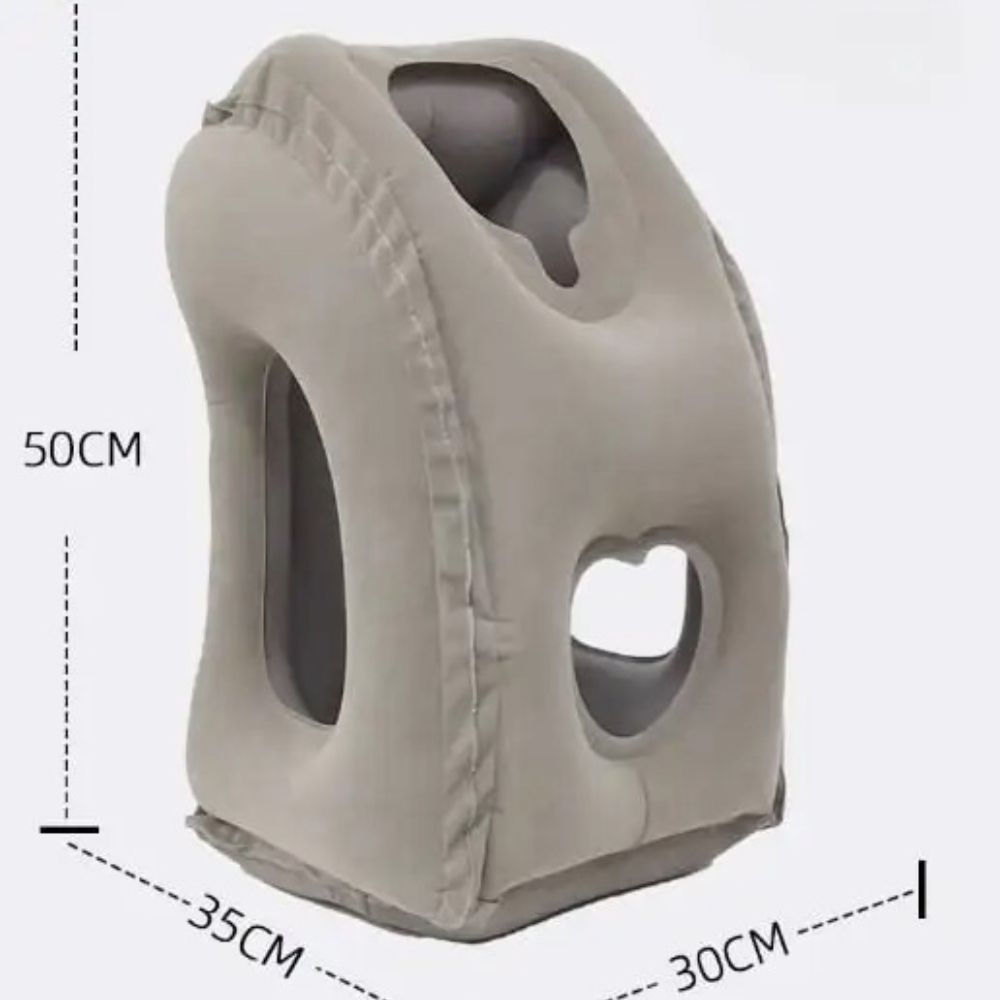 Inflatable Travel Pillow Airplane Neck Pillow With Chin Support Portable Headrest Cushion 5
