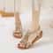 Boho Women Wedge Sandals With Rhinestone Platform And Peep Toe 4