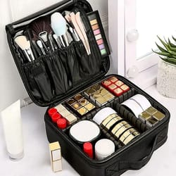 waterproof travel makeup bag professional cosmetic case with brush organizer