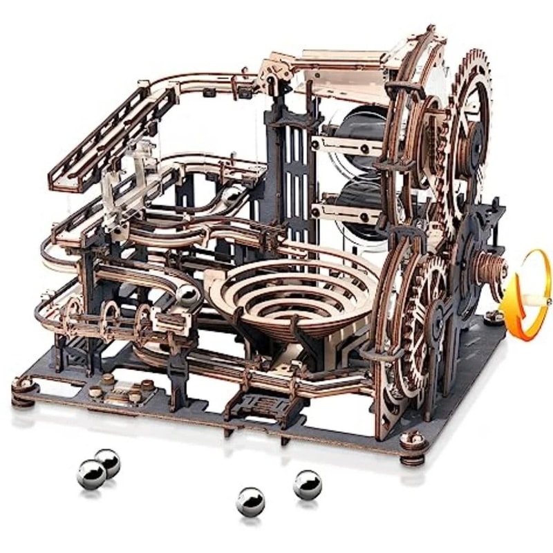Robotime ROKR 3D Wooden Puzzle Electric Marble Run Spaceport Model Kit 1