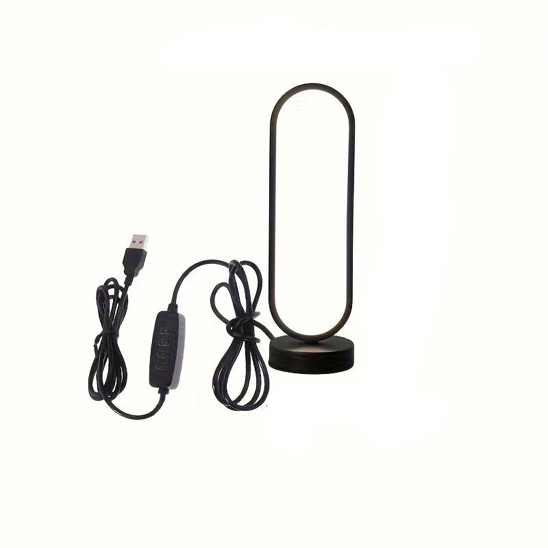 LED Bedside Lamp Three Color Dimming Ring Table Lamp Bedroom Night Light 4