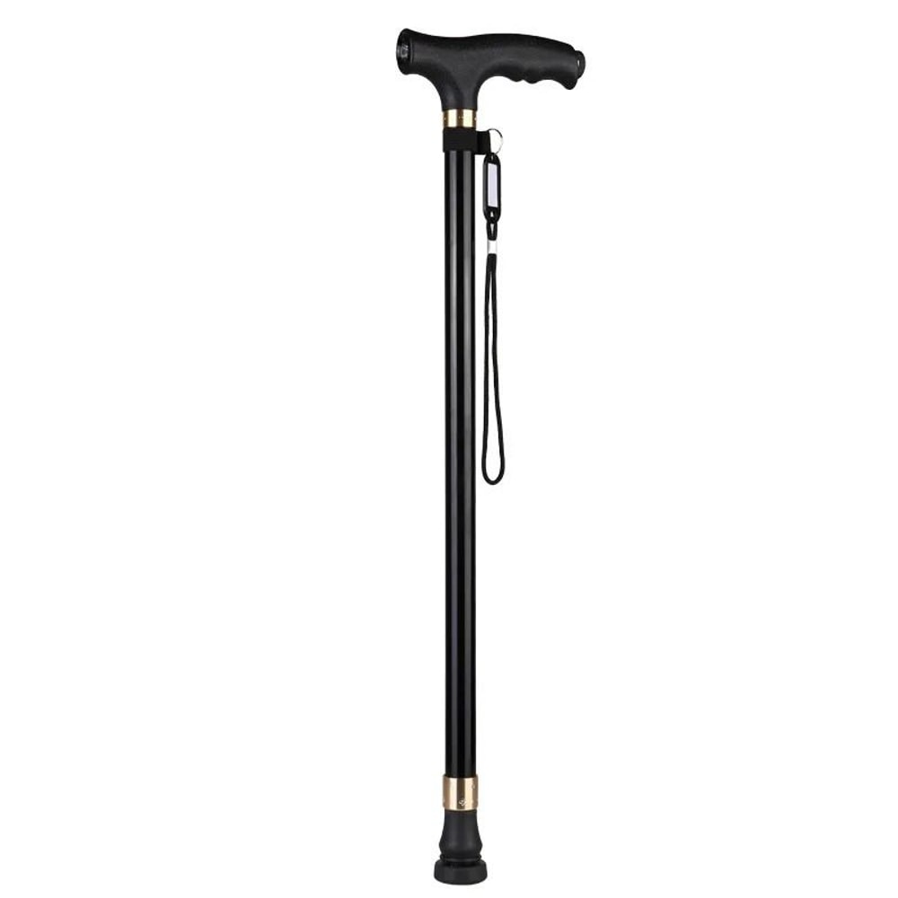 Non Slip Retractable Walking Cane With LED Light Aluminum Alloy Elderly Support Stick 1