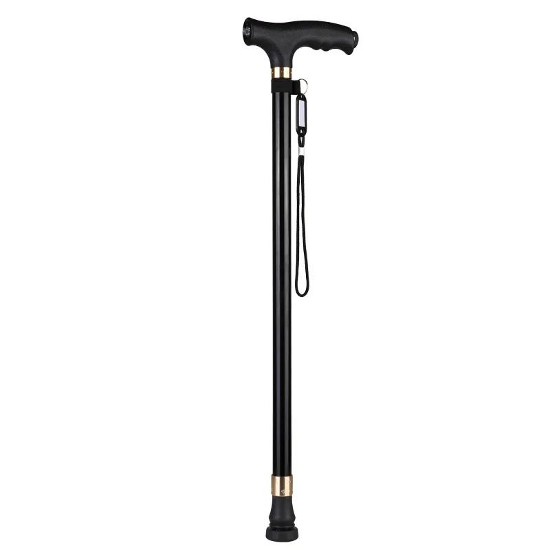 Non Slip Retractable Walking Cane With LED Light Aluminum Alloy Elderly Support Stick 1