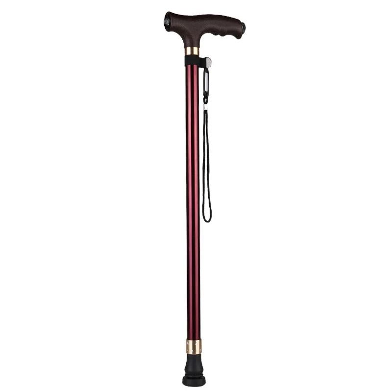 Non Slip Retractable Walking Cane With LED Light Aluminum Alloy Elderly Support Stick 2