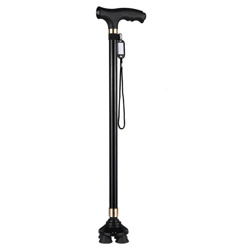 Non Slip Retractable Walking Cane With LED Light Aluminum Alloy Elderly Support Stick 3